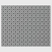 White Equal Sign Geometric Pattern op Black Cadeaupapier (Vlak)