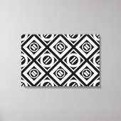 White Equal Sign Geometric Pattern op Black Canvas Afdruk (Voorkant)