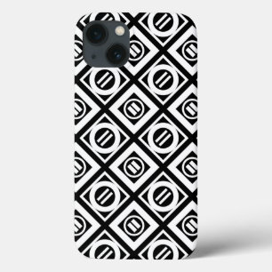 White Equal Sign Geometric Pattern op Black Case-Mate iPhone Case