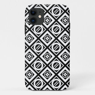 White Equal Sign Geometric Pattern op Black Case-Mate iPhone Case