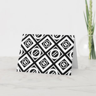 White Equal Sign Geometric Pattern op Black Kaart