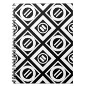 White Equal Sign Geometric Pattern op Black Notitieboek (Voorkant)