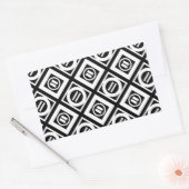 White Equal Sign Geometric Pattern op Black Rechthoekige Sticker (Envelop)