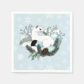 White Ermine Blue Christmas Snowflakes  Servet (Voorkant)