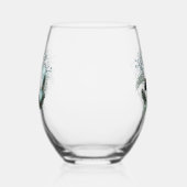 White Ermine Blue Christmas Snowflakes  Wijnglas Zonder Voet (Links)