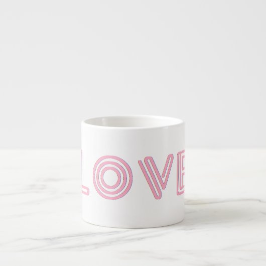 White Espresso Coffee Cup met Love Kop (Voorkant)