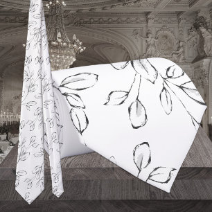 White Eucalyptus Greenery Wedding Stropdas