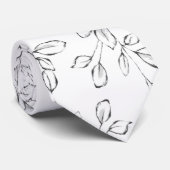 White Eucalyptus Greenery Wedding Stropdas (Opgerold)