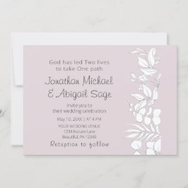 White Eucalyptus on Lavender Christelijk Wedding Kaart