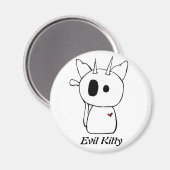 White Evil Kat Magnet (Voorkant / Achterkant)