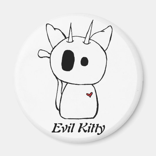 White Evil Kat Magnet (Voorkant)