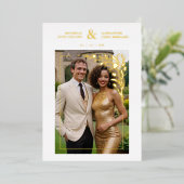 White Exquisite Ornate Tulips Frame Photo Wedding  Folie Uitnodiging (Staand Voorkant)