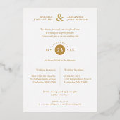 White Exquisite Ornate Tulips Frame Photo Wedding  Folie Uitnodiging (Achterkant)