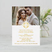 White Exquisite Simple Wedding Botanical Monogram Folie Uitnodiging (Staand Voorkant)