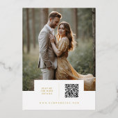 White Exquisite Simple Wedding Botanical Monogram Folie Uitnodiging (Achterkant)