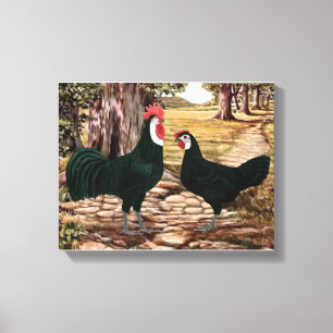 White Faced Black Spaans roest en Hen - Bossen Canvas Afdruk