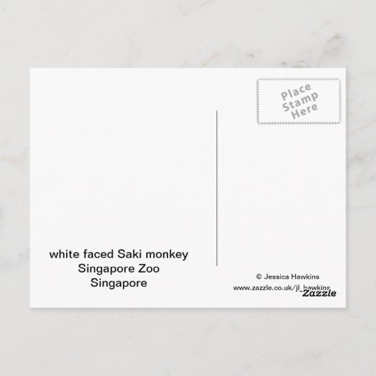 White Faced Saki Monkey Briefkaart (Achterkant)