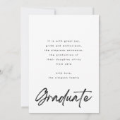 White Fade Brush Afstuderen Moderne Script Photo Aankondiging (Achterkant)