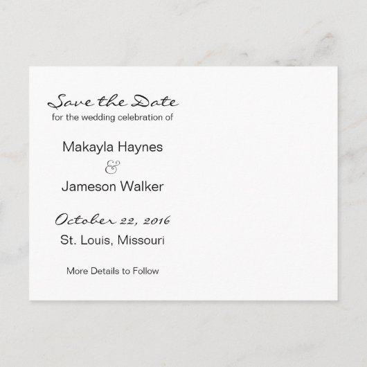 White Fade Horizontale Foto Sla de Kaart Datum op (Achterkant)