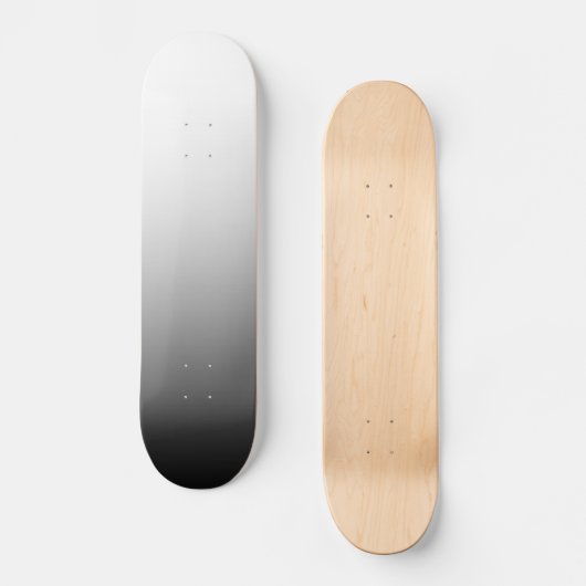 White Fade on Black Fade Skateboard (Voorkant)