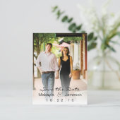 White Fade Photo Save the Date Briefkaart (Staand voorkant)