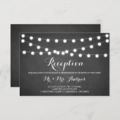 White Fairy Lights Chalkboard Reception Kaart (Voorkant / Achterkant)