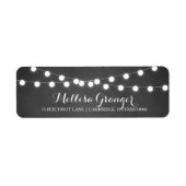 White Fairy Lights Chalkboard Return Address Label (Voorkant)