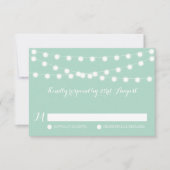 White Fairy Lights | Mint Wedding RSVP-Kaart RSVP Kaartje