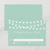 White Fairy Lights | Mint Wedding RSVP-Kaart RSVP Kaartje (Voorkant / Achterkant)