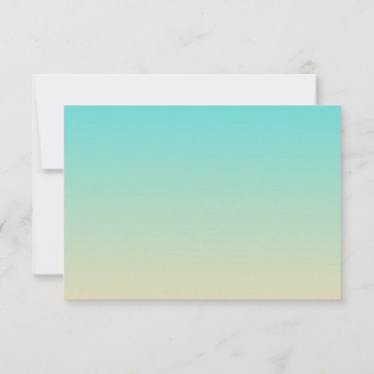 White Fairy Lights | Ombre Beach Wedding RSVP Card Kaartje (Achterkant)