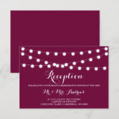 White Fairy Lights | Poppy Wedding Reception Kaart (Voorkant / Achterkant)