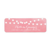 White Fairy Lights Roze Return Address Label (Voorkant)