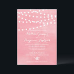 White Fairy Lights Rustic Pink Wedding Invitation Kaart<br><div class="desc">Fun en griezelige trouwuitnodiging met witte sprookjes op waterverf achtergrond. Dit is een onderdeel van een trouwsuite. Overeenkomende objecten zijn beschikbaar.</div>