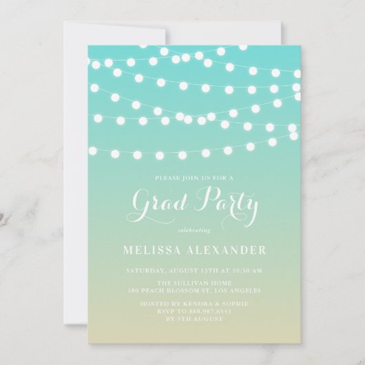 White Fairy Lights | Uitnodiging tot Afstuderen Om (Voorkant)