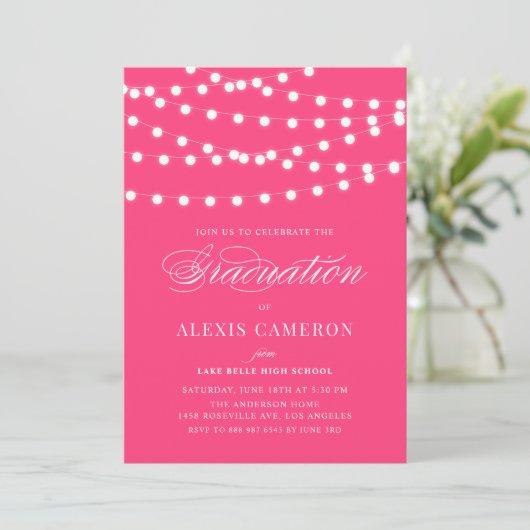 White Fairy Lights | Uitnodiging tot het rode Afst (Staand voorkant)