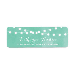 White Fairy Lights Waterverf Return Address Label