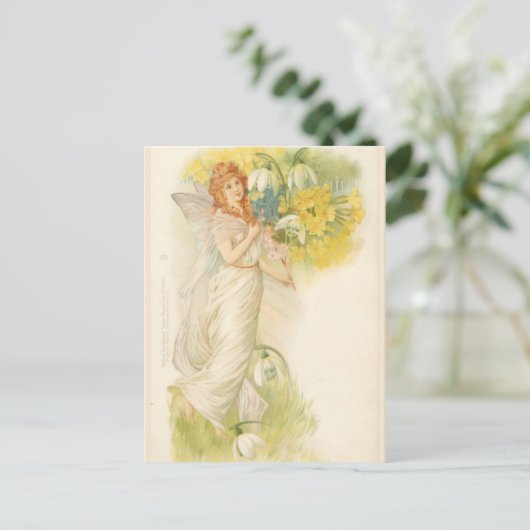 White Fairy met Snowdrops Briefkaart (Staand voorkant)