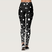 White Falling Polka Dots Design Leggings (Achterkant)