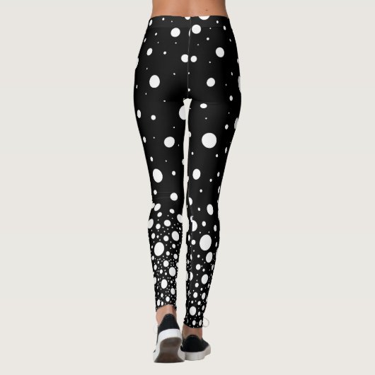 White Falling Polka Dots Design Leggings (Achterkant)