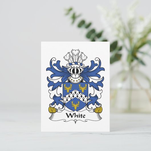 White Family Crest Briefkaart (Staand voorkant)