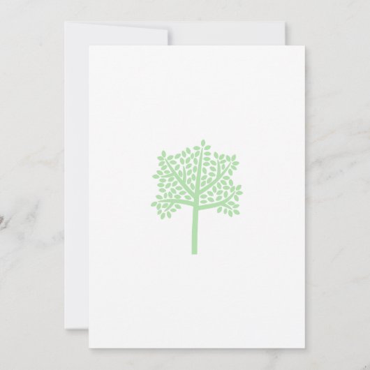 White Family Reunion Sage Green Tree Silhouette Kaart (Achterkant)