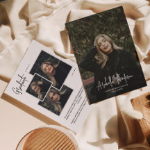 White Fancy Script Photo Collage Afstuderen