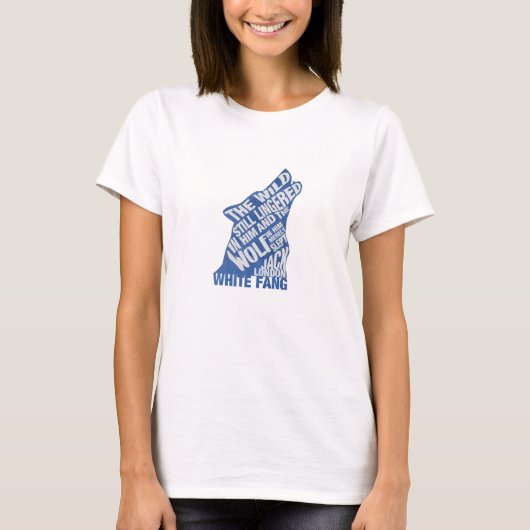 White Fang van Jack London Blue Book Quote T-shirt (Voorkant)