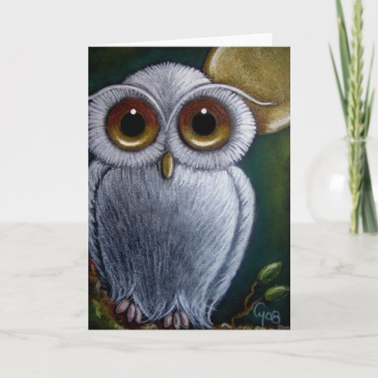 WHITE FANTASY BABY OWL KAART (Voorkant)