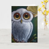 WHITE FANTASY BABY OWL KAART (Gele Bloem)