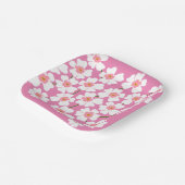 White Fantasy Flower Lover Pattern Pink Wedding Papieren Bordje (Gebogen)
