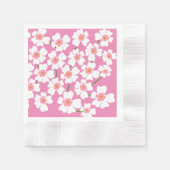 White Fantasy Flower Lover Pattern Pink Wedding Servet (Voorkant)
