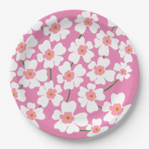 White Fantasy Flower Lover Pattern Roze