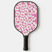 White Fantasy Flower Lover Pattern Roze Pickleball Paddle (Achterkant)