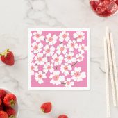 White Fantasy Flower Lover Pattern Roze Servet (Insitu)